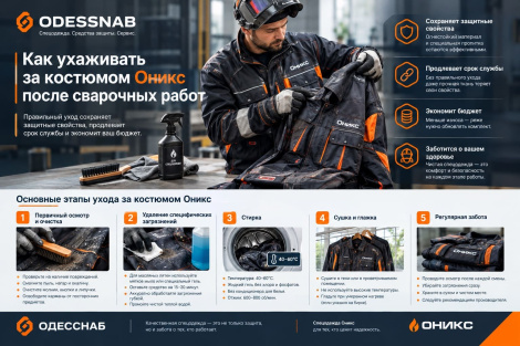 Как ухаживать за костюмом Оникс после сварочных работ